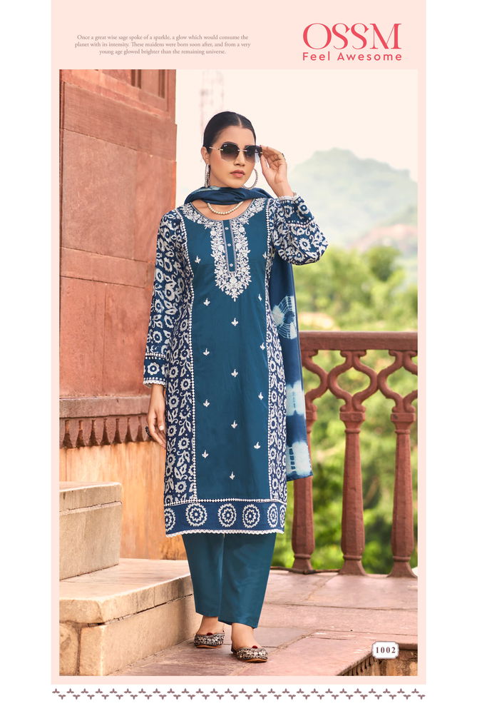 Batik Vol 3 By Ossm Premium Chanderi Batik Printed Kurti With Bottom Dupatta Wholesale Online